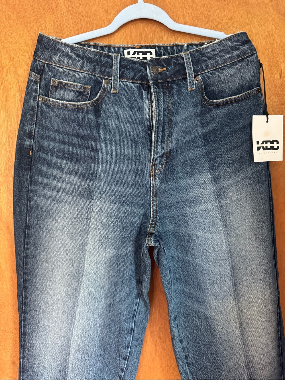 NWT KBB by Kahlana Medium-wash Paneled Two-Toned Jeans Sz 10